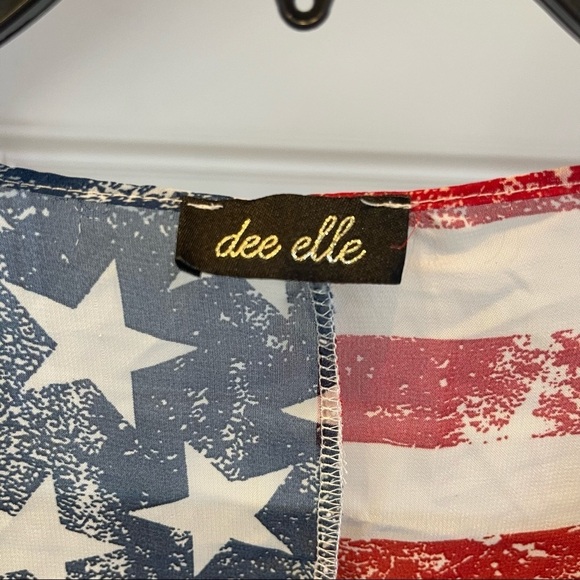 S: Dee Elle MERICA KIMONO American Flag Red/White/Blue  Sz S - Picture 2 of 4